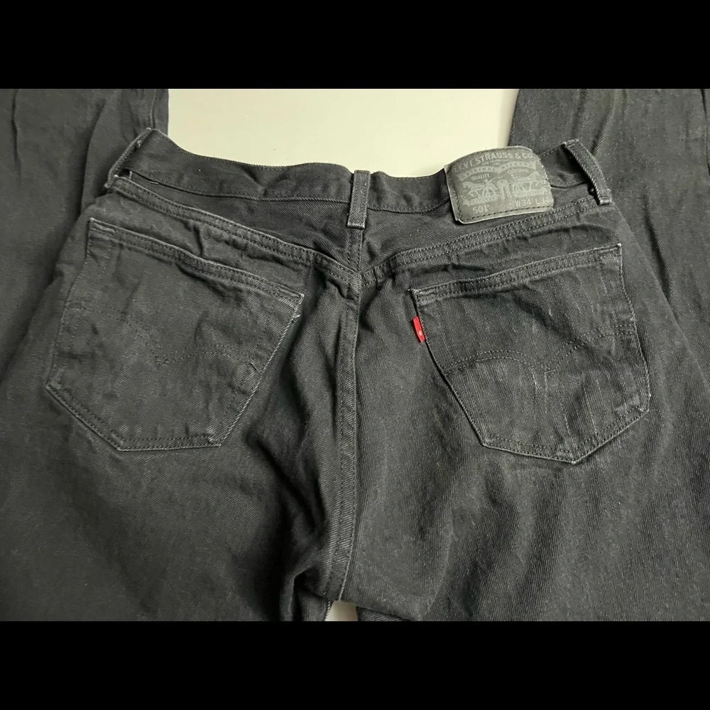 LEVI’s Black Jeans Men’s SZ 34/34 Levi’s 501 Label Black Denim Pant Button Fly
